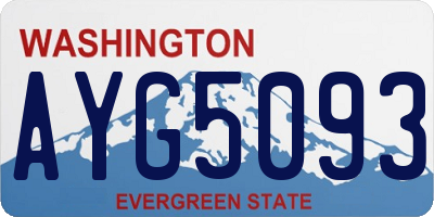 WA license plate AYG5093