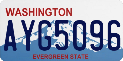 WA license plate AYG5096