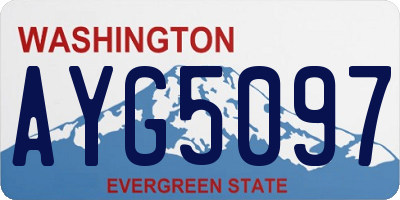 WA license plate AYG5097