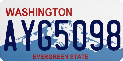 WA license plate AYG5098