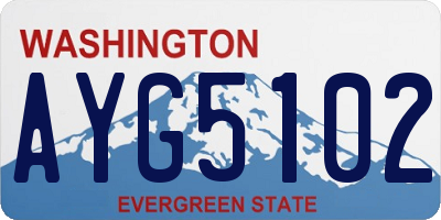 WA license plate AYG5102