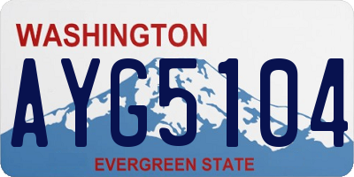 WA license plate AYG5104