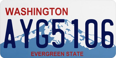 WA license plate AYG5106