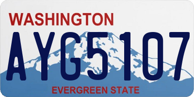 WA license plate AYG5107