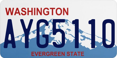 WA license plate AYG5110