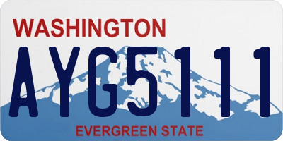 WA license plate AYG5111