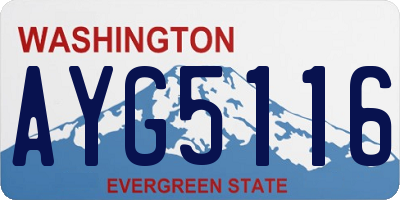 WA license plate AYG5116