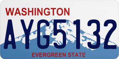 WA license plate AYG5132