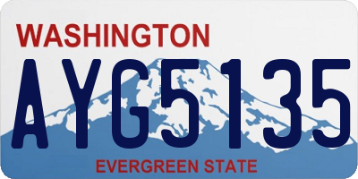 WA license plate AYG5135