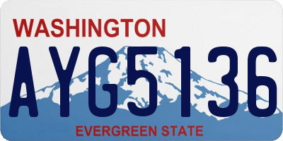 WA license plate AYG5136