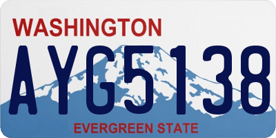WA license plate AYG5138