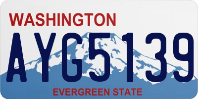 WA license plate AYG5139