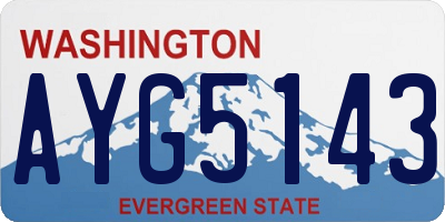 WA license plate AYG5143