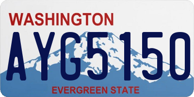 WA license plate AYG5150