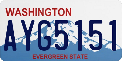 WA license plate AYG5151