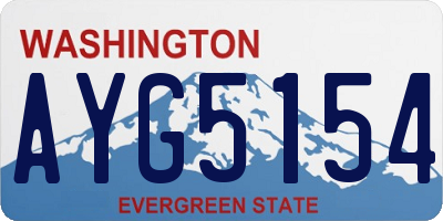 WA license plate AYG5154