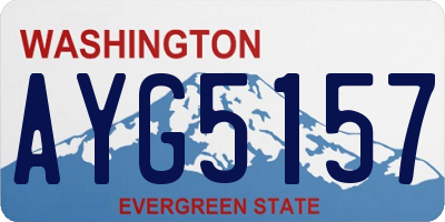 WA license plate AYG5157