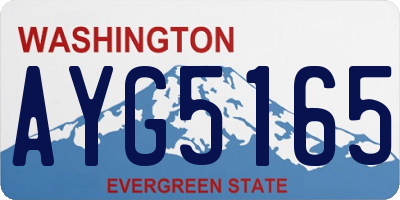 WA license plate AYG5165
