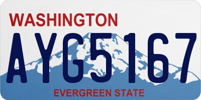 WA license plate AYG5167
