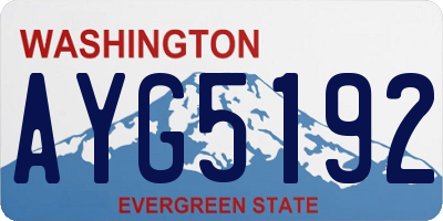 WA license plate AYG5192