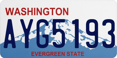WA license plate AYG5193