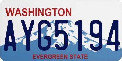 WA license plate AYG5194