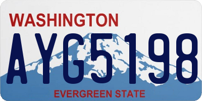 WA license plate AYG5198
