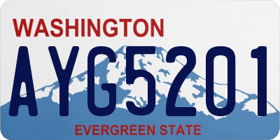 WA license plate AYG5201
