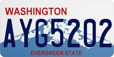 WA license plate AYG5202