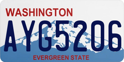 WA license plate AYG5206