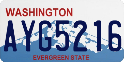 WA license plate AYG5216
