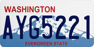 WA license plate AYG5221
