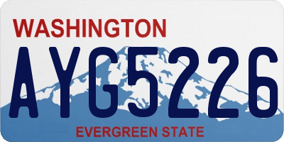 WA license plate AYG5226