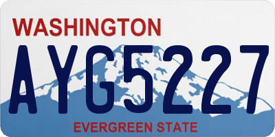 WA license plate AYG5227
