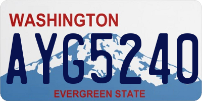 WA license plate AYG5240