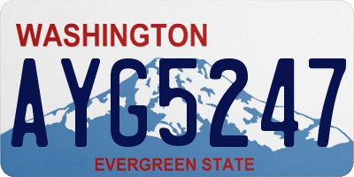 WA license plate AYG5247