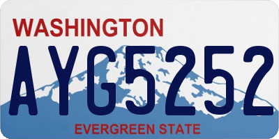 WA license plate AYG5252