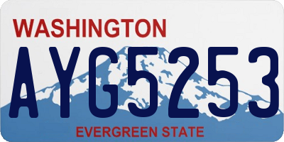 WA license plate AYG5253