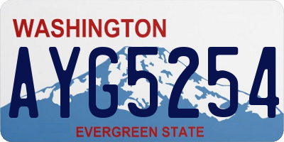 WA license plate AYG5254