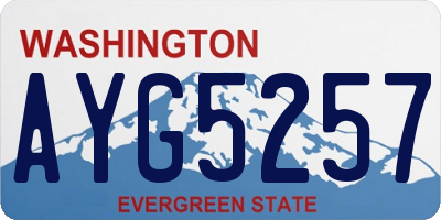 WA license plate AYG5257