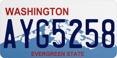 WA license plate AYG5258