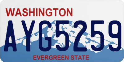 WA license plate AYG5259