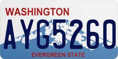WA license plate AYG5260