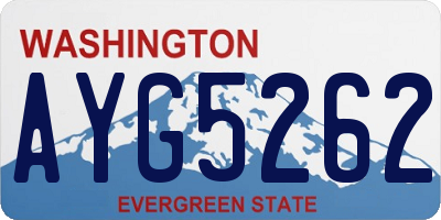 WA license plate AYG5262