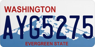 WA license plate AYG5275