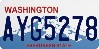 WA license plate AYG5278