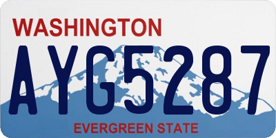 WA license plate AYG5287