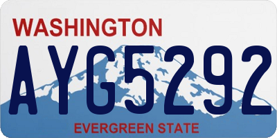 WA license plate AYG5292