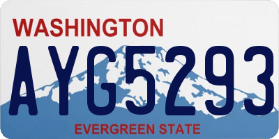 WA license plate AYG5293