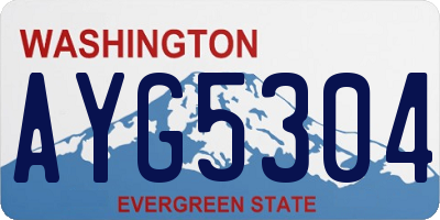 WA license plate AYG5304